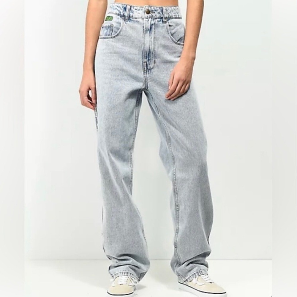 Empyre Tori Billie Acid Wash Carpenter Skate Jeans Blue Denim Womens 8